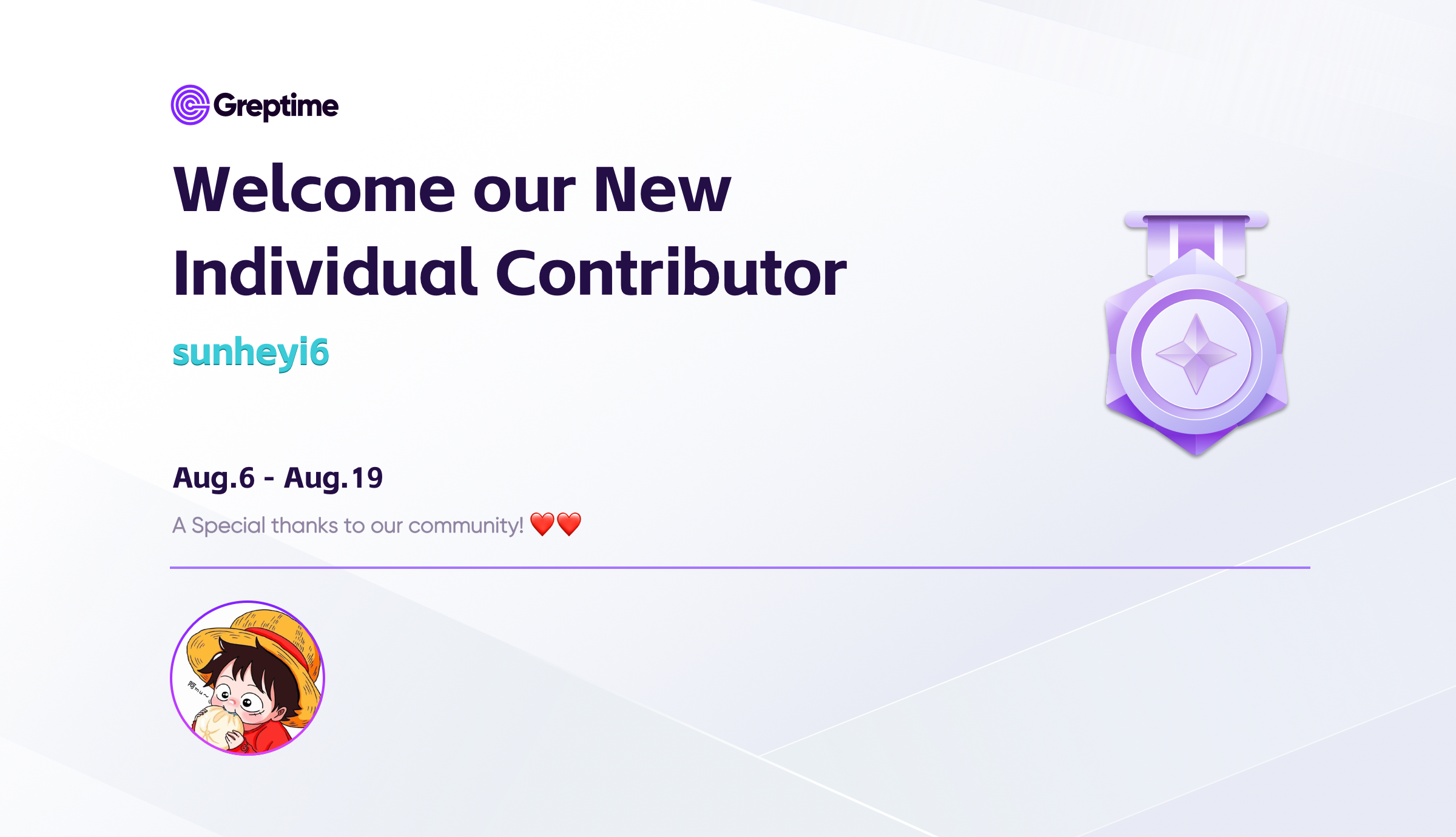 （图 1：GreptimeDB 双周内新增贡献者）