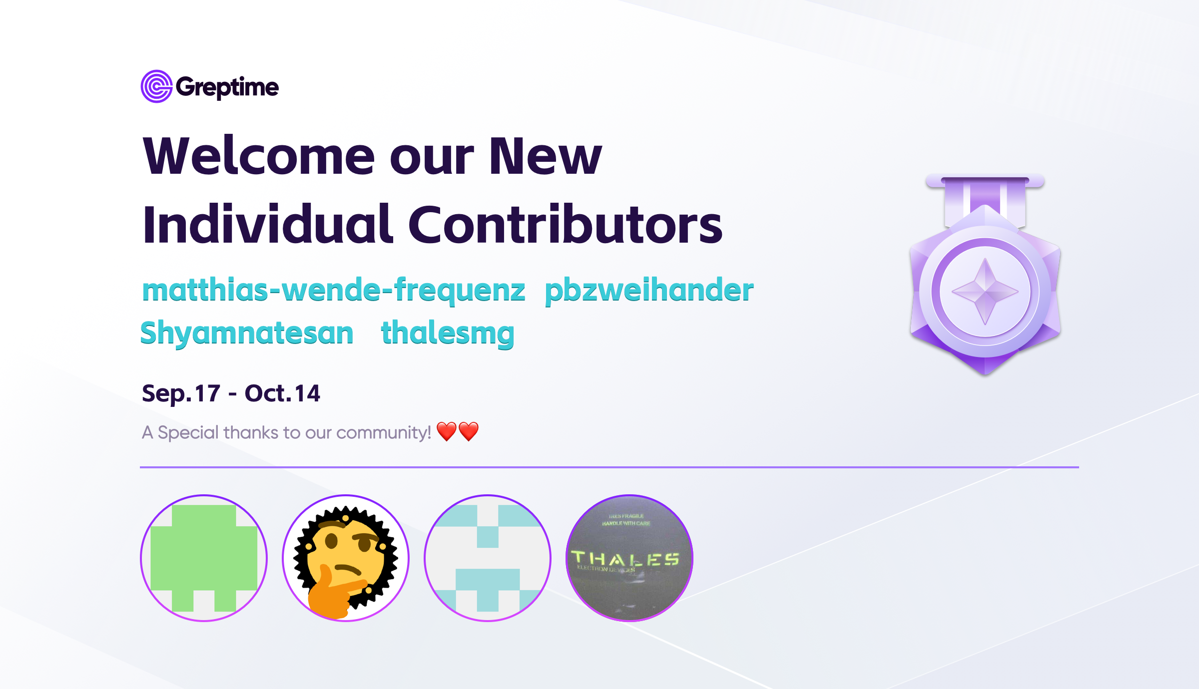 （图 1：GreptimeDB 新增贡献者）