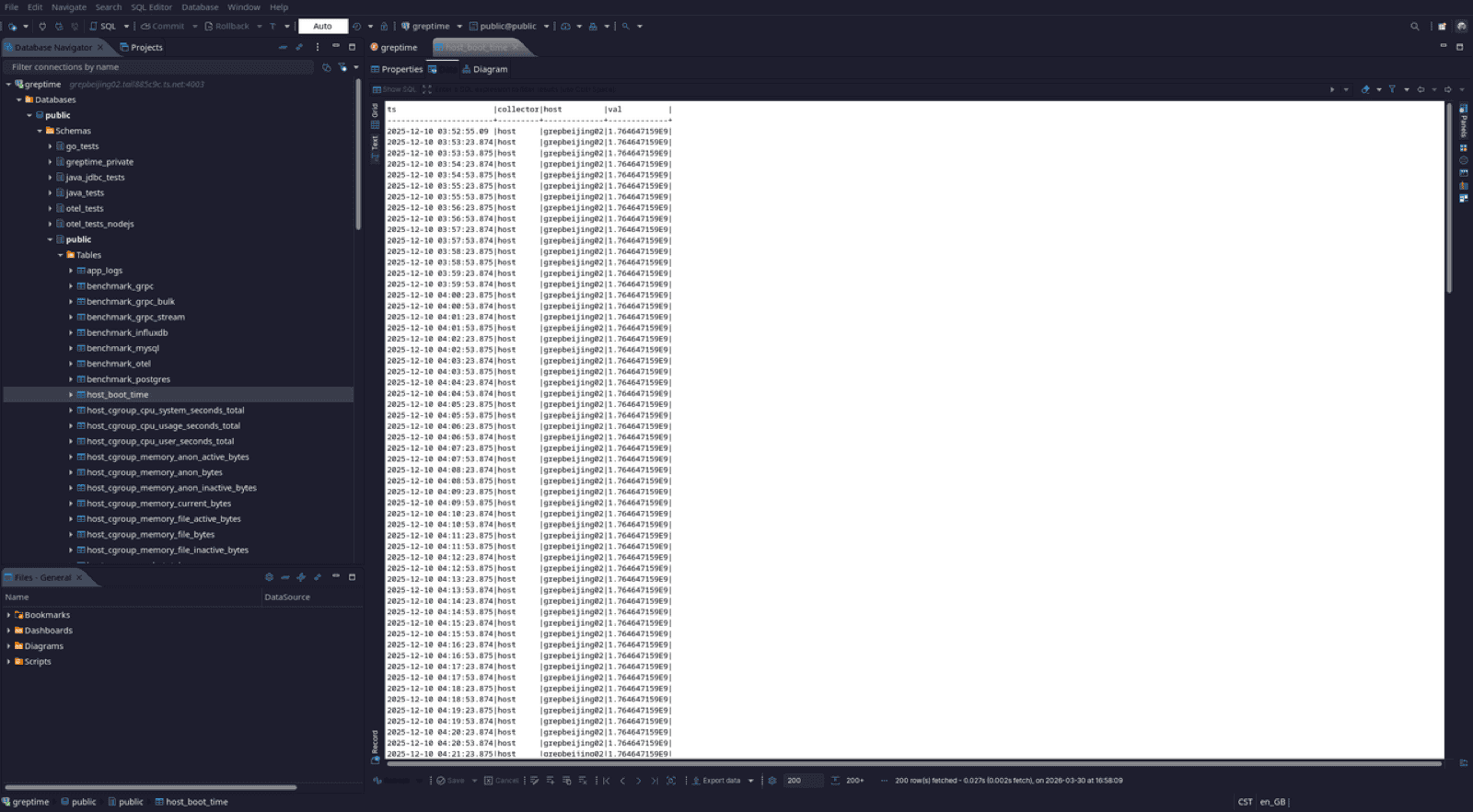 通过 Postgres 协议使用数据库管理工具连接 GreptimeDB